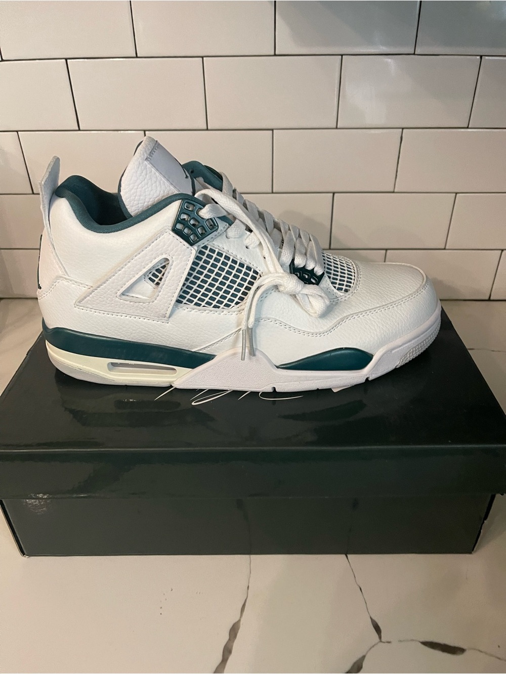 Mens Jordan Retro 4 Oxidized Green Size 10.5.